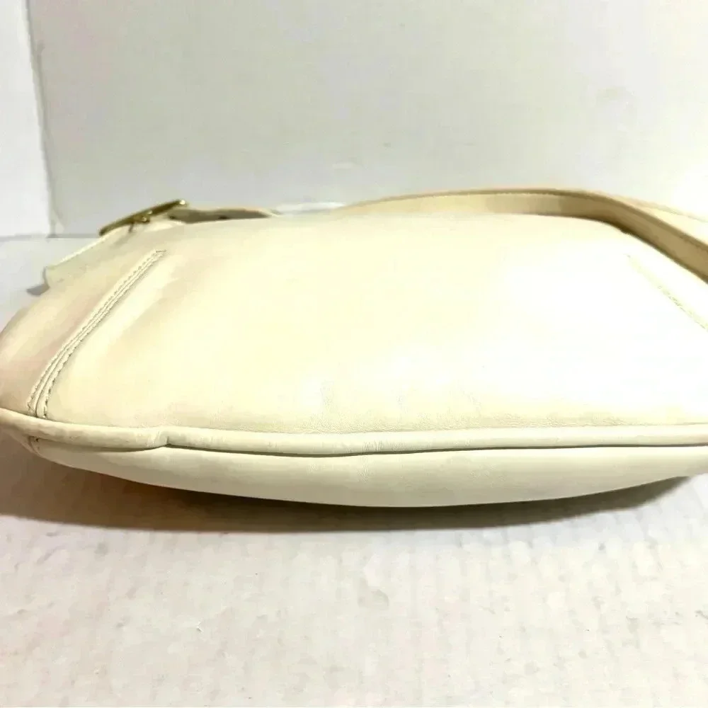 Coach vintage white leather crossbody handbag